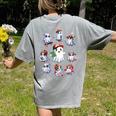 Halloween PE Teacher Ghost Playing Sports Physical Education Women's Comfort Colors T-Shirt Back Print Grey