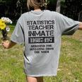 Halloween Statistics Teacher Prisoner Costume Women's Comfort Colors T-Shirt Back Print Grey Halloween Statistics Teacher Prisoner Costume Women's Comfort Colors T-Shirt Back Print Grey