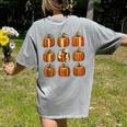 Halloween Teacher Fall Book Pumpkin Retro Reading Women's Comfort Colors T-Shirt Back Print Grey Halloween Teacher Fall Book Pumpkin Retro Reading Women's Comfort Colors T-Shirt Back Print Grey