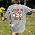 Halloween Teacher Ghosts Trick Or Teach Retro Costume Women Women's Comfort Colors T-Shirt Back Print Grey