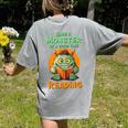 Halloween Teacher Librarian Monster Reading Books Men Women Kids Women's Comfort Colors T-Shirt Back Print Grey Halloween Teacher Librarian Monster Reading Books Men Women Kids Women's Comfort Colors T-Shirt Back Print Grey