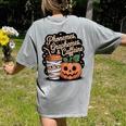 Halloween Teacher Phonemes Graphemes Caffeine Coffee Lover Women's Comfort Colors T-Shirt Back Print Grey Halloween Teacher Phonemes Graphemes Caffeine Coffee Lover Women's Comfort Colors T-Shirt Back Print Grey