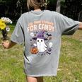 Halloween Teacher Trade Students For Candy Costume Women Women's Comfort Colors T-Shirt Back Print Grey Halloween Teacher Trade Students For Candy Costume Women Women's Comfort Colors T-Shirt Back Print Grey