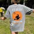 Halloween Teacher Witch Lets Eat Kids Punctuation Women's Comfort Colors T-Shirt Back Print Grey Halloween Teacher Witch Lets Eat Kids Punctuation Women's Comfort Colors T-Shirt Back Print Grey