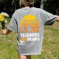 Halloween Teachers Science Math Teachers Love Brains Women's Comfort Colors T-Shirt Back Print Grey Halloween Teachers Science Math Teachers Love Brains Women's Comfort Colors T-Shirt Back Print Grey