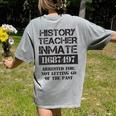 Halloween History Teacher Prisoner Costume Women's Comfort Colors T-Shirt Back Print Grey