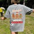 Hangin With My Cookies Gingerbread Man Xmas Teacher Women's Comfort Colors T-Shirt Back Print Grey Hangin With My Cookies Gingerbread Man Xmas Teacher Women's Comfort Colors T-Shirt Back Print Grey