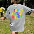 Happy 100th Day Of School 100 Days Brighter Girls Teacher Women's Comfort Colors T-Shirt Back Print Grey Happy 100th Day Of School 100 Days Brighter Girls Teacher Women's Comfort Colors T-Shirt Back Print Grey
