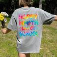 Happy 100th Day Of School Teacher Student 100 Days Tie Dye Men Women Kids Women's Comfort Colors T-Shirt Back Print Grey Happy 100th Day Of School Teacher Student 100 Days Tie Dye Men Women Kids Women's Comfort Colors T-Shirt Back Print Grey