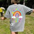 Happy 50th Days Of School Rainbow Teacher 50 Days Smarter Women's Comfort Colors T-Shirt Back Print Grey Happy 50th Days Of School Rainbow Teacher 50 Days Smarter Women's Comfort Colors T-Shirt Back Print Grey