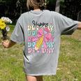 Happy Dot Day 2025 Coquette Bow Teachers Kids Boys Girls Women's Comfort Colors T-Shirt Back Print Grey Happy Dot Day 2025 Coquette Bow Teachers Kids Boys Girls Women's Comfort Colors T-Shirt Back Print Grey