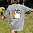 Happy Fri-Yay Teacher Fry Yay Friday Weekend Women's Comfort Colors T-Shirt Back Print Grey