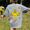 Happy To See Your Face Hippie Smile Back To School Teachers Women's Comfort Colors T-Shirt Back Print Grey