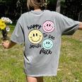 Happy To See Your Face Smile Face Teacher Back To School Women's Comfort Colors T-Shirt Back Print Grey Happy To See Your Face Smile Face Teacher Back To School Women's Comfort Colors T-Shirt Back Print Grey