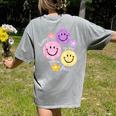 Happy To See Your Face Teacher Flower Back To School Women's Comfort Colors T-Shirt Back Print Grey