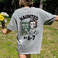 Haunted 67 Skeleton Math Teacher Halloween Costume Math Pun Women's Comfort Colors T-Shirt Back Print Grey Haunted 67 Skeleton Math Teacher Halloween Costume Math Pun Women's Comfort Colors T-Shirt Back Print Grey