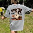 Haunted By 67 Teacher Ghost Pumpkin Halloween Costum Women's Comfort Colors T-Shirt Back Print Grey