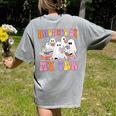 Haunted By My TBR Cute Ghosts Book Reading Teacher Halloween Women's Comfort Colors T-Shirt Back Print Grey