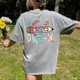 Hello Pre-K Pencil Teacher Student Tie Dye Women's Comfort Colors T-Shirt Back Print Grey Hello Pre-K Pencil Teacher Student Tie Dye Women's Comfort Colors T-Shirt Back Print Grey