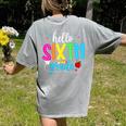 Hello Sixth Grade Cute Back To School 6th Grade Teacher Kids Women's Comfort Colors T-Shirt Back Print Grey