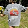 Hocus Pocus Everybody Focus Witch Halloween Teacher Women Women's Comfort Colors T-Shirt Back Print Grey