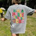 In My Holly Xmas Jolly Teacher Era Teacher Vibes Christmas Women's Comfort Colors T-Shirt Back Print Grey In My Holly Xmas Jolly Teacher Era Teacher Vibes Christmas Women's Comfort Colors T-Shirt Back Print Grey