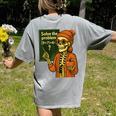 HUGvyn Halloween Skeleton Six Seven 67 Meme PEMDAS Teacher Women's Comfort Colors T-Shirt Back Print Grey HUGvyn Halloween Skeleton Six Seven 67 Meme PEMDAS Teacher Women's Comfort Colors T-Shirt Back Print Grey