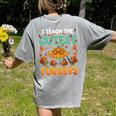 Humor I Teach The Cutest Turkeys Thanksgiving Teacher Women's Comfort Colors T-Shirt Back Print Grey Humor I Teach The Cutest Turkeys Thanksgiving Teacher Women's Comfort Colors T-Shirt Back Print Grey