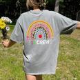 IA Crew Instructional Assistant Rainbow Teachers Aide Women's Comfort Colors T-Shirt Back Print Grey