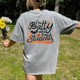I'm Batty About My Students Watercolor Bat Teacher Halloween Women's Comfort Colors T-Shirt Back Print Grey