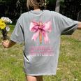 I'm Literally Just a Teacher Pencil Coquette Bow School Women's Comfort Colors T-Shirt Back Print Grey I'm Literally Just a Teacher Pencil Coquette Bow School Women's Comfort Colors T-Shirt Back Print Grey