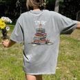 I'm Ok Read Book Reading Nerd Librarian Teacher School Women's Comfort Colors T-Shirt Back Print Grey