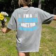 I'm A PE Teacher What's Your Superpower Physical Education Women's Comfort Colors T-Shirt Back Print Grey