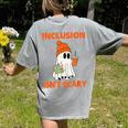 Inclusion Isn't Scary Shirt Halloween SLP Sped Teacher Women's Comfort Colors T-Shirt Back Print Grey