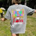 Instructional Assistant Loves Her Kids Teacher Assistant Women's Comfort Colors T-Shirt Back Print Grey