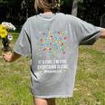 It's Fine I'm Fine Christmas Light Principal Teacher Xmas Men Women Women's Comfort Colors T-Shirt Back Print Grey