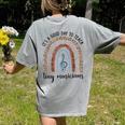 Its A Good Day To Teach Tiny Musicians Music Teacher Rainbow Women's Comfort Colors T-Shirt Back Print Grey