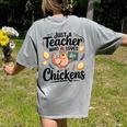 Just a Teacher Who Loves Chickens Chicken Farm Animal Lover Women's Comfort Colors T-Shirt Back Print Grey Just a Teacher Who Loves Chickens Chicken Farm Animal Lover Women's Comfort Colors T-Shirt Back Print Grey