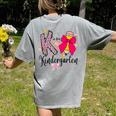K Is For Kindergarten Teacher Coquette Bow Back To School Women's Comfort Colors T-Shirt Back Print Grey