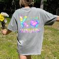 K Is For Kindergarten Teacher Tie Dye Back To School Kinder Women's Comfort Colors T-Shirt Back Print Grey