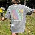 Kids AUTISM IS NOT A TRAGEDY IGNORANCE IS Proud Teacher Crew Women's Comfort Colors T-Shirt Back Print Grey