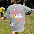 Kinder Boo Crew Kindergarten Teacher Student Halloween Women's Comfort Colors T-Shirt Back Print Grey