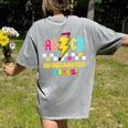 Kindergarten ABCD Rocks Teacher Student Back To School Women's Comfort Colors T-Shirt Back Print Grey