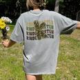 Kindergarten Camo Camouflage Boy Teacher Back To School Women's Comfort Colors T-Shirt Back Print Grey