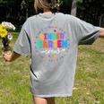 Kindergarten Crew Back To School Kindergarten Teacher Kids Women's Comfort Colors T-Shirt Back Print Grey