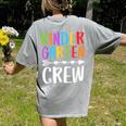 Kindergarten Crew Shirt Kinder Crew Teacher Boy Girl Women's Comfort Colors T-Shirt Back Print Grey