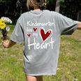 Kindergarten Has My Heart Buffalo Print Teacher Valentine Women's Comfort Colors T-Shirt Back Print Grey Kindergarten Has My Heart Buffalo Print Teacher Valentine Women's Comfort Colors T-Shirt Back Print Grey
