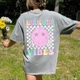 Kindergarten Vibes First Day Of School Kindergarten Teacher Women's Comfort Colors T-Shirt Back Print Grey Kindergarten Vibes First Day Of School Kindergarten Teacher Women's Comfort Colors T-Shirt Back Print Grey