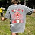 Kiss Your Brain Valentines Test Day Teacher Squad Kids Women's Comfort Colors T-Shirt Back Print Grey