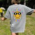 Lets Learn Today Shirt Smile Face 4K Teacher Back To School Women's Comfort Colors T-Shirt Back Print Grey